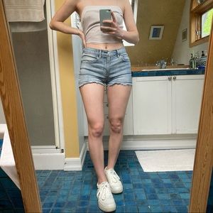 Light Wash Jean Shorts